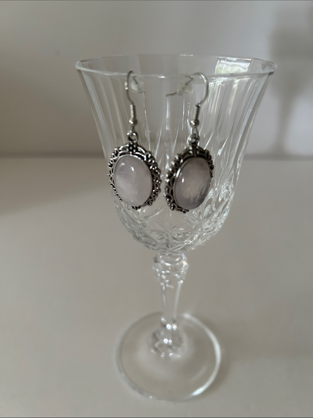 Silver-Tone Oval Drop Earrings - Unbranded